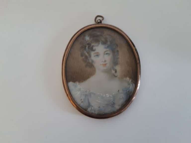 19th Century miniature watercolour of a Miss Croker