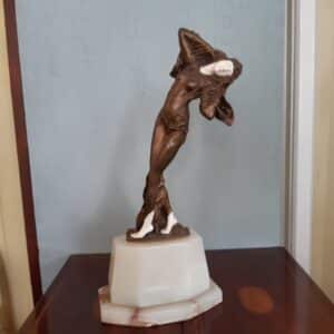 Art Deco Bronze & Ivory Female – Etling Foundry Antique Collectibles