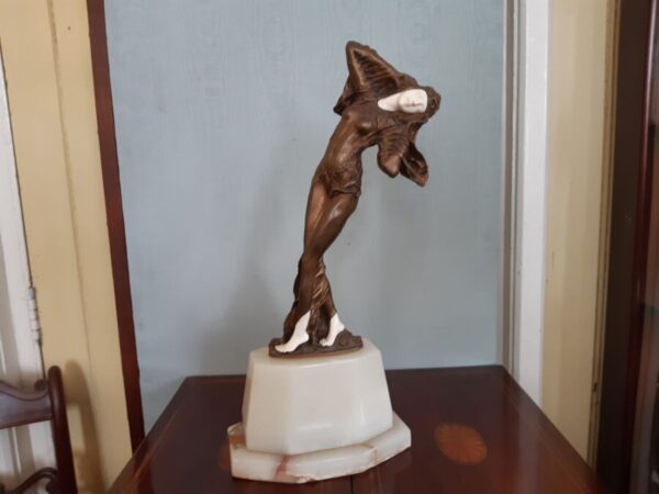 Art Deco Bronze & Ivory Female – Etling Foundry Antique Collectibles 3