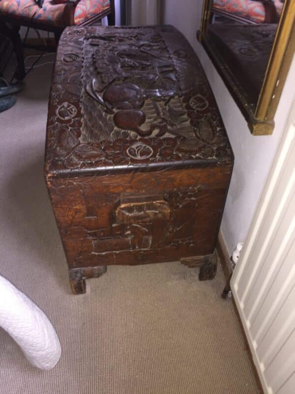 Oriental Carved Chest Antique Chests 5