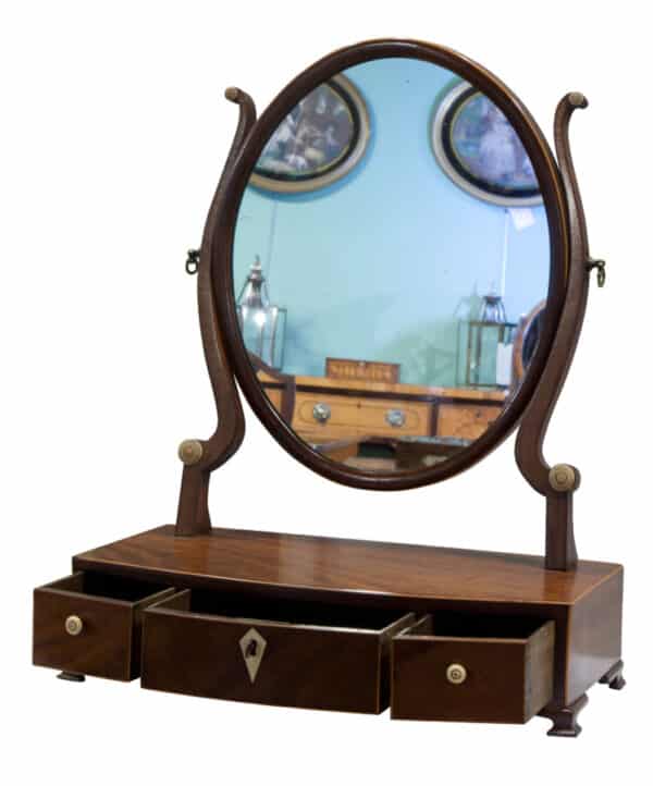 A Georgian Oval mahogany dressing table Mirror Dressing table mirror Antique Mirrors 4