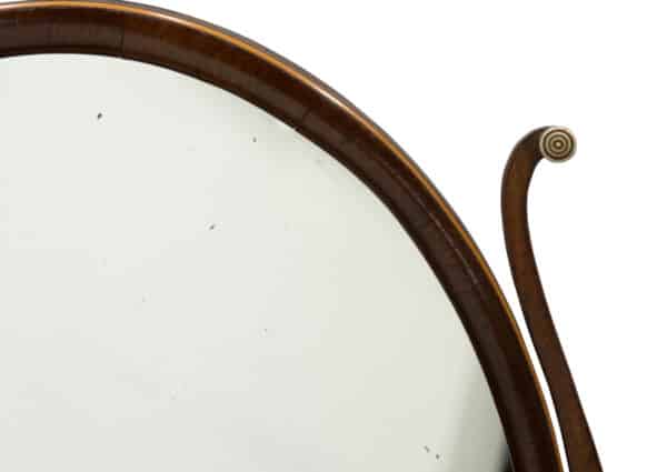 A Georgian Oval mahogany dressing table Mirror - Image 6