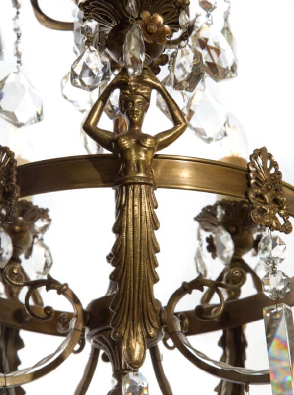 Antique-Bronze French Figural 5 light Chandelier - Image 5