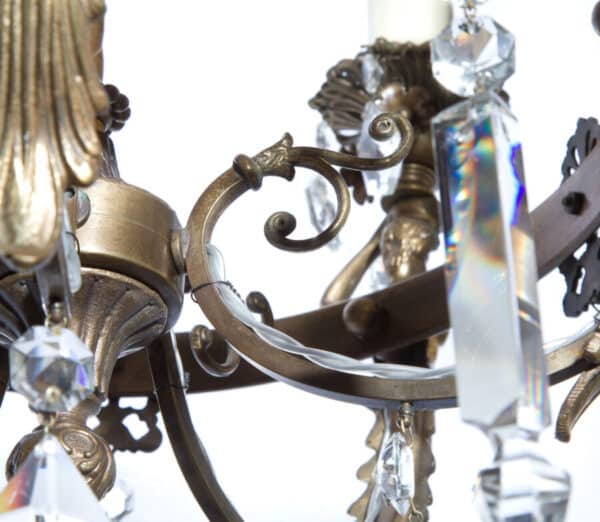 Antique-Bronze French Figural 5 light Chandelier - Image 7