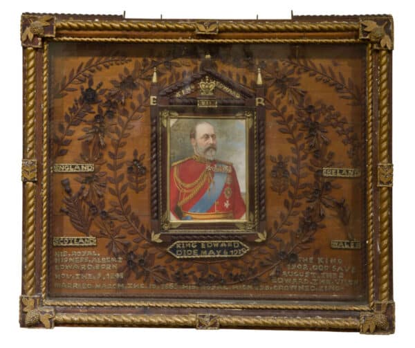 Box Framed Tabernacle Commemorative Tableau of King Edward VII - Image 2