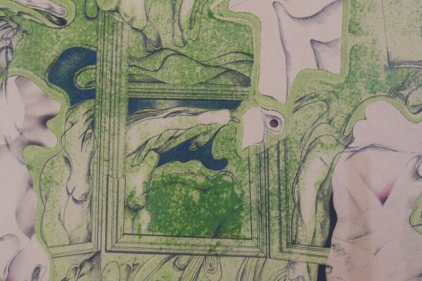 Surreal Drawing with House and Figures by Gustavo Carbó Berthold - Image 5