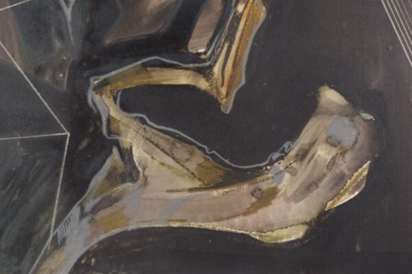 Francis Bacon style Figure. Watercolour, gouache and pencil on card. - Image 4