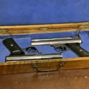 Webley, Presentation boxed pair. MK 1 .177 & .22 Pistols. Rare Antique Guns
