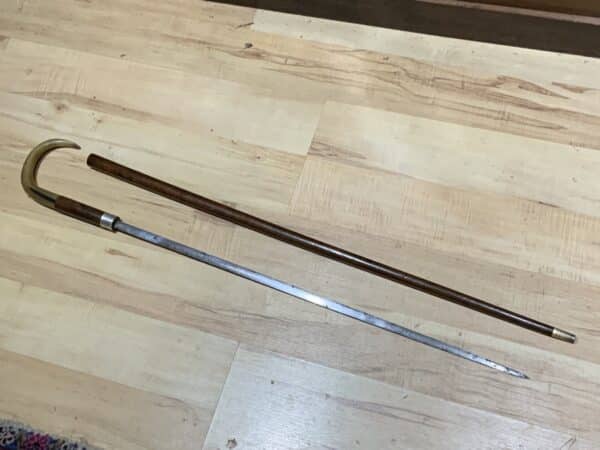Gentleman’s walking stick sword stick with silver collar hallmarked Chester 1912 Miscellaneous 4