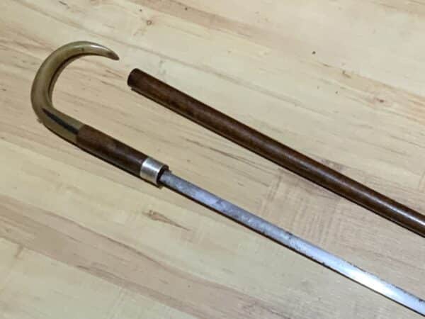 Gentleman’s walking stick sword stick with silver collar hallmarked Chester 1912 Miscellaneous 5