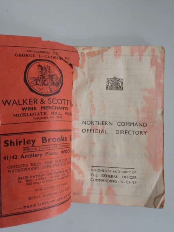 Very Rare 1939 World War 2 Northern Command Official Telephone Directory 5,000+ entries inc RAF churchill Antique Collectibles 4