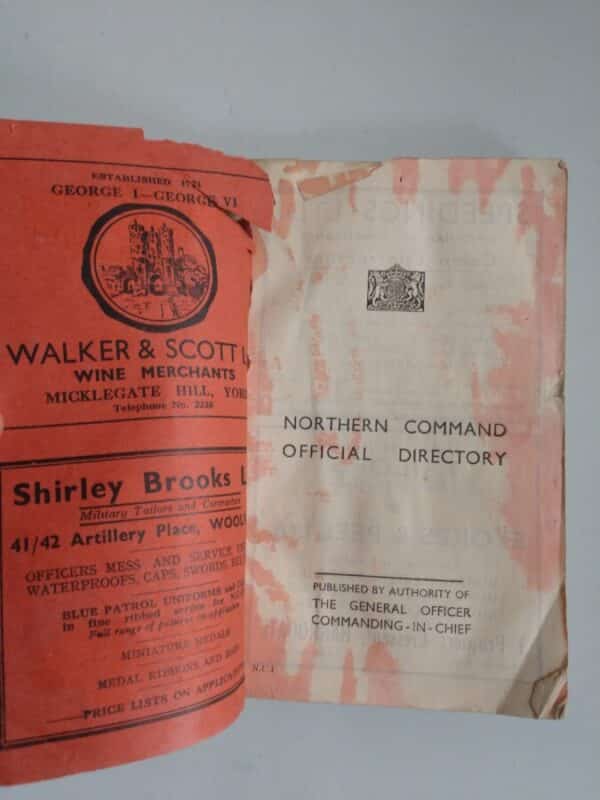 Very Rare 1939 World War 2 Northern Command Official Telephone Directory 5,000+ entries inc RAF - Image 2