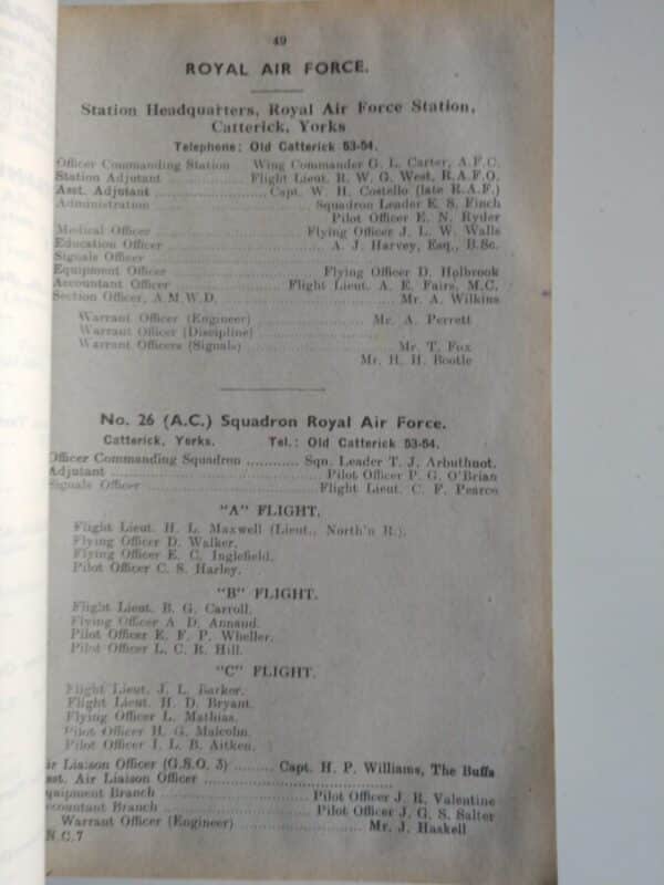 Very Rare 1939 World War 2 Northern Command Official Telephone Directory 5,000+ entries inc RAF - Image 7