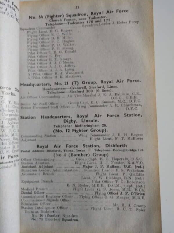 Very Rare 1939 World War 2 Northern Command Official Telephone Directory 5,000+ entries inc RAF - Image 8