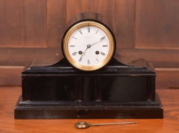 D Robertson Of Perth Black Ebonised Mantel Clock SAI2411