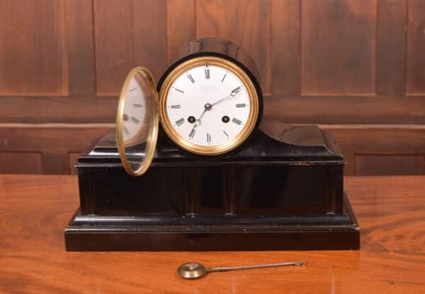 D Robertson Of Perth Black Ebonised Mantel Clock SAI2411 - Image 7