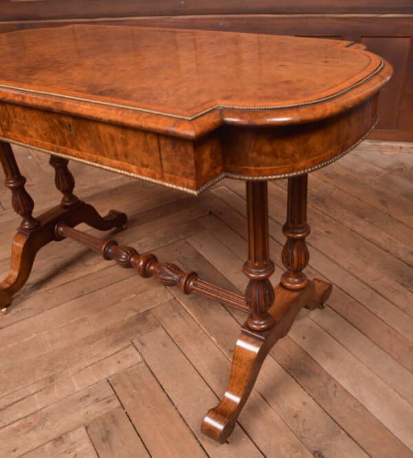 Victorian Burr Walnut Library Table SAI2403 Antique Tables 10