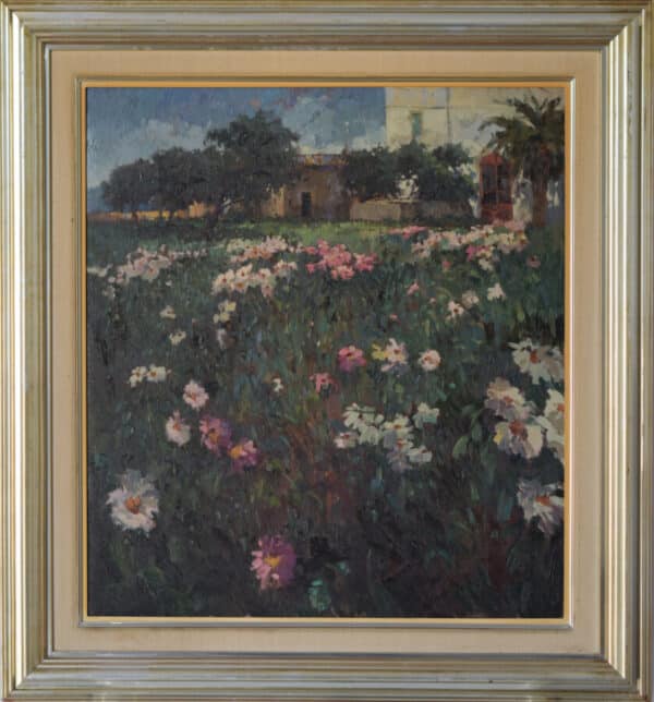 Large Landscape Scene with Floral Meadow - Image 2