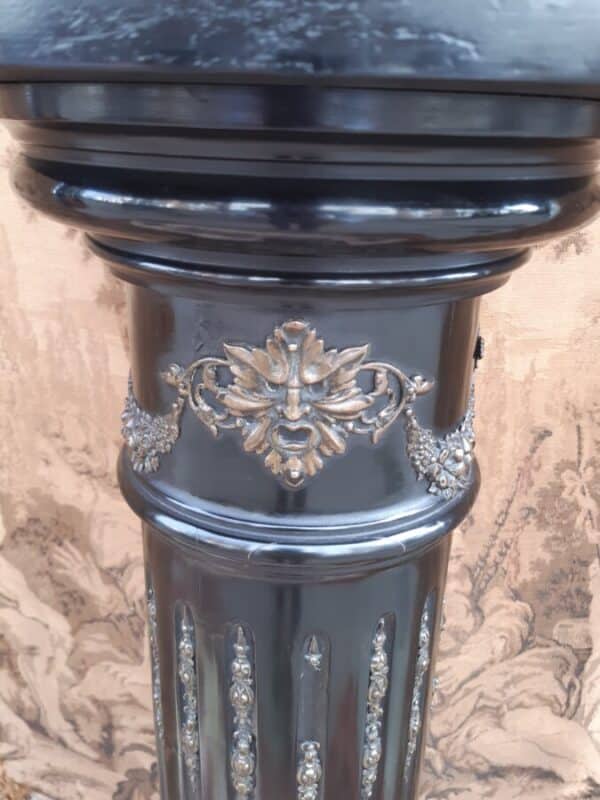 Victorian Ebonised Wood Corinthian Pedestal Pillar Stand Circa 1890 column Antique Furniture 8