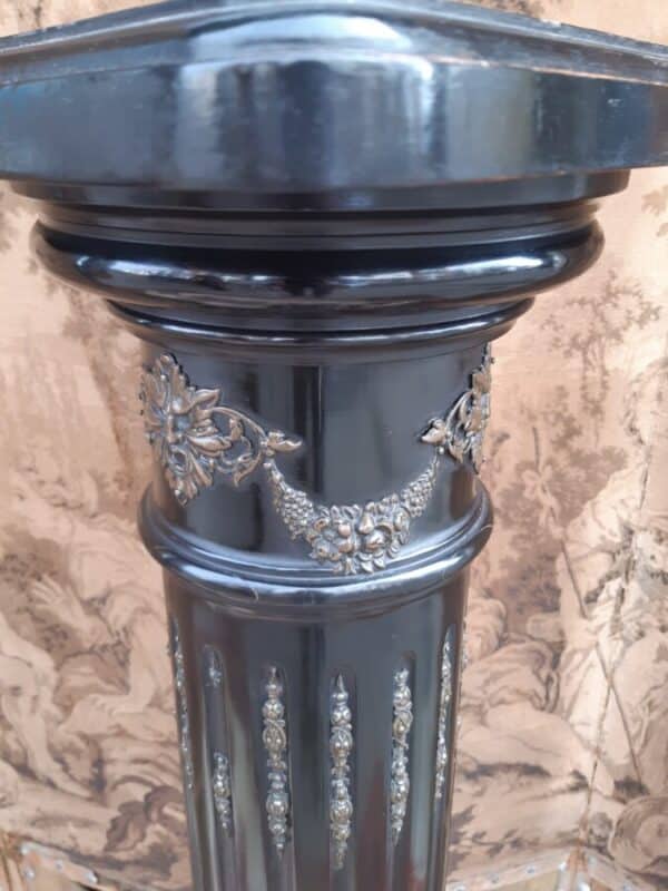 Victorian Ebonised Wood Corinthian Pedestal Pillar Stand Circa 1890 - Image 3