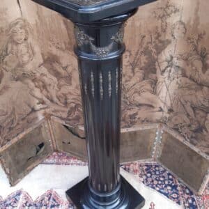 Victorian Ebonised Wood Corinthian Pedestal Pillar Stand Circa 1890 column Antique Furniture