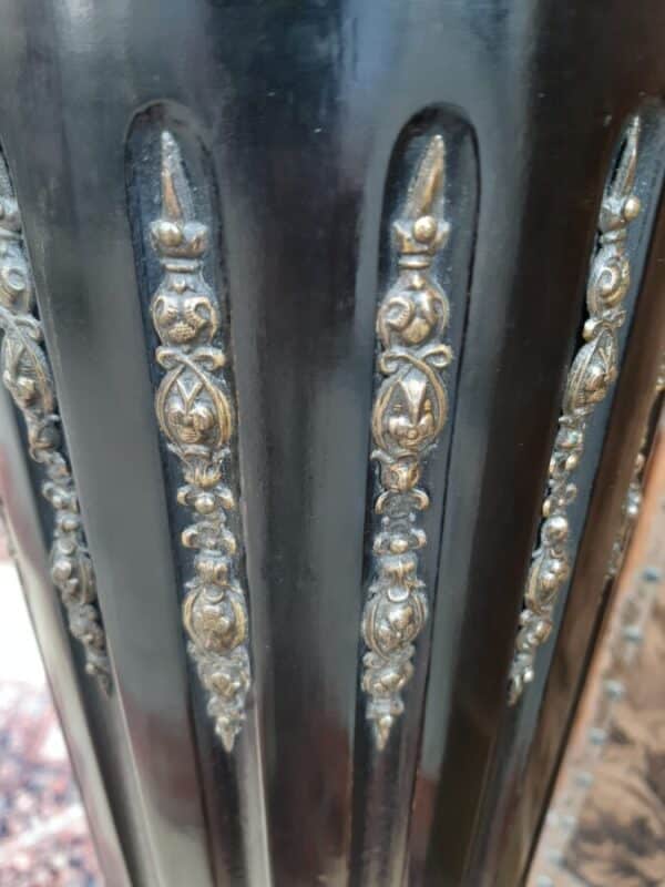 Victorian Ebonised Wood Corinthian Pedestal Pillar Stand Circa 1890 - Image 8