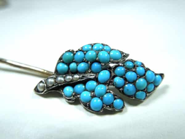 Silver Turquoise and Seed Pearl Stickpin Miscellaneous 5