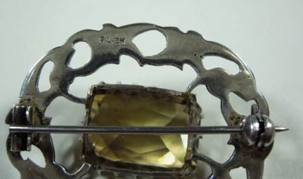 Antique Scottish Silver and Citrine Brooch - Image 3