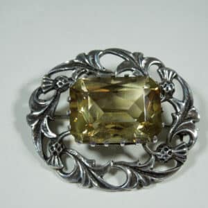 Antique Scottish Silver and Citrine Brooch scottish brooch Antique Jewellery