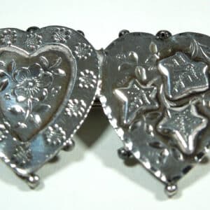 Antique Silver Double Heart Sweetheart Brooch heart brooch Antique Jewellery