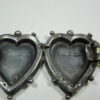 Antique Silver Double Heart Sweetheart Brooch - Image 3