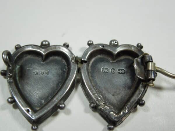 Antique Silver Double Heart Sweetheart Brooch heart brooch Antique Jewellery 5