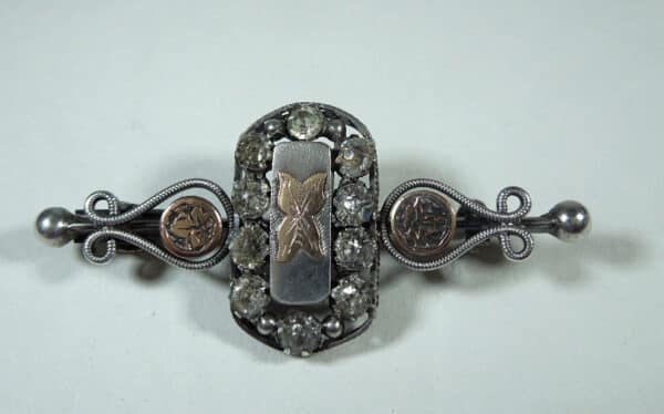 antique silver and gold brooch