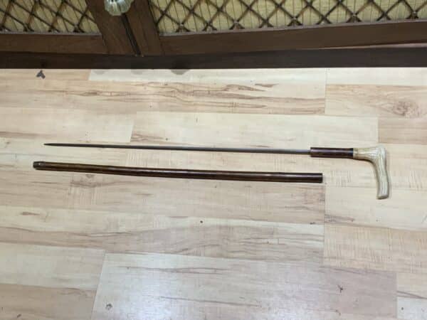 Gentleman’s Walking Stick Sword Stick With Horn Handle Grip
