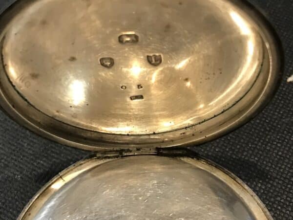 Kate Barnwell Coventry full Hunter pocket watch 1886 silver cased fusee movement - Image 4