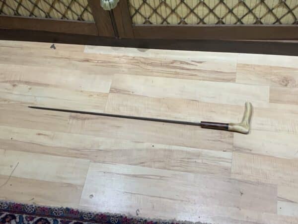 Gentleman’s Walking Stick Sword Stick With Horn Handle Grip - Image 4