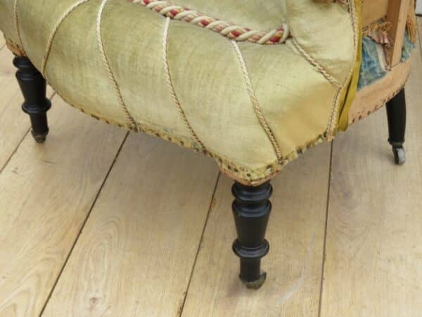 Pair Of Antique Pie Crust French Tub Chairs For Re-upholstery - Image 5
