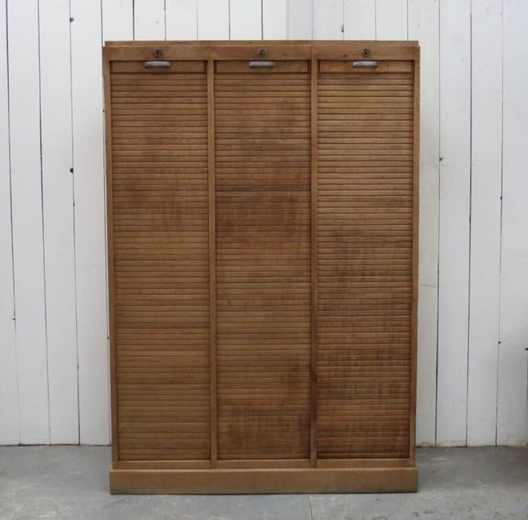 Triple Tambour Front Filing Cabinet