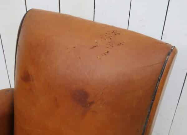 1930's French Leather Club Chair - Image 4