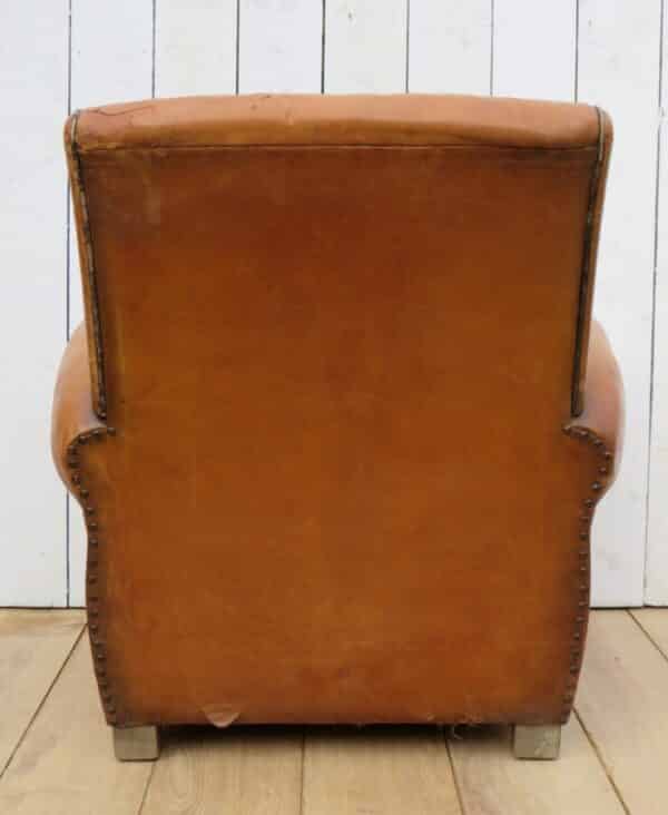 1930's French Leather Club Chair - Image 6