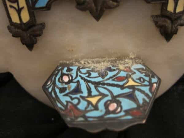 Antique French Cloissone a Marble Religious Font - Image 5