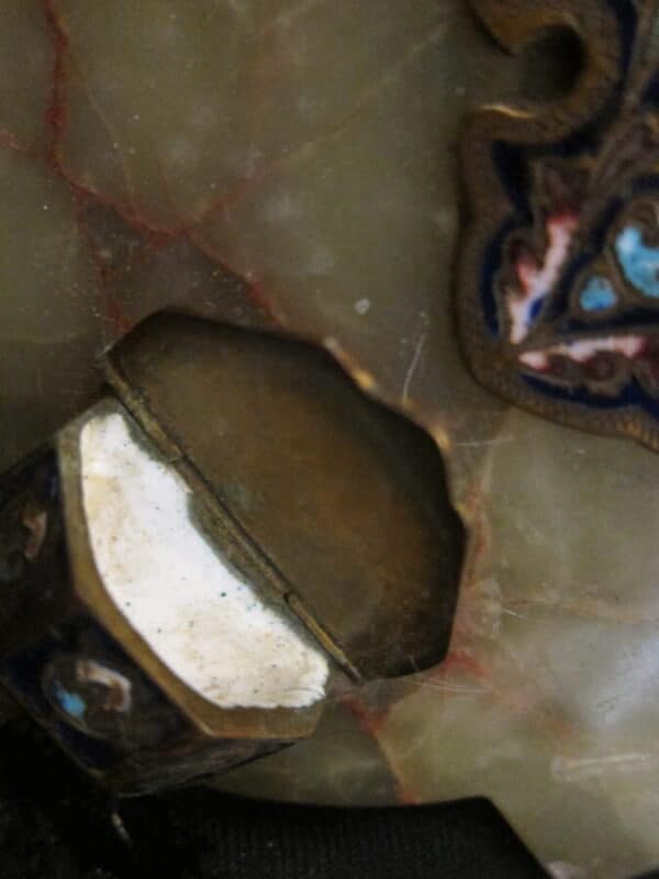 Antique French Cloissone a Marble Religious Font - Image 13