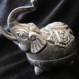 Vintage Asiatic Silver Elephant Trinket Pop silver, asiatic, elephant, trinket box Antique Silver