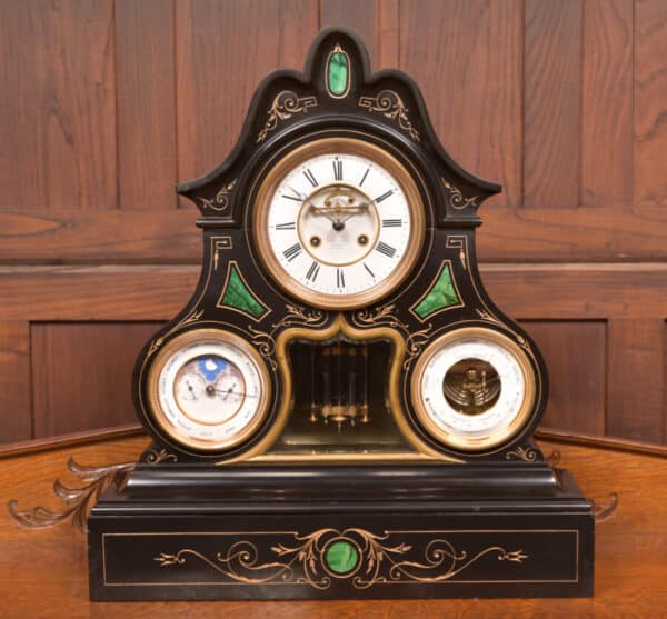 Black Marble Mantel Clock SAI2429