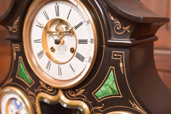 Black Marble Mantel Clock SAI2429 Antique Clocks 4