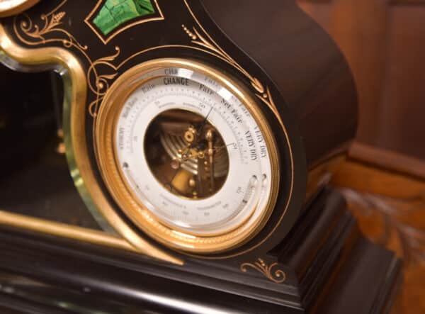 Black Marble Mantel Clock SAI2429 - Image 3