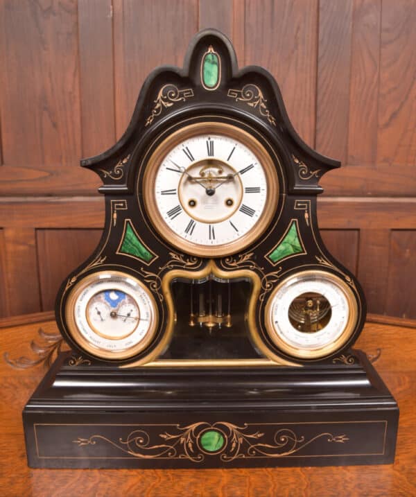 Black Marble Mantel Clock SAI2429 Antique Clocks 16