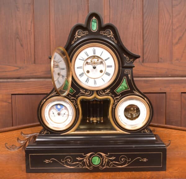 Black Marble Mantel Clock SAI2429 Antique Clocks 15