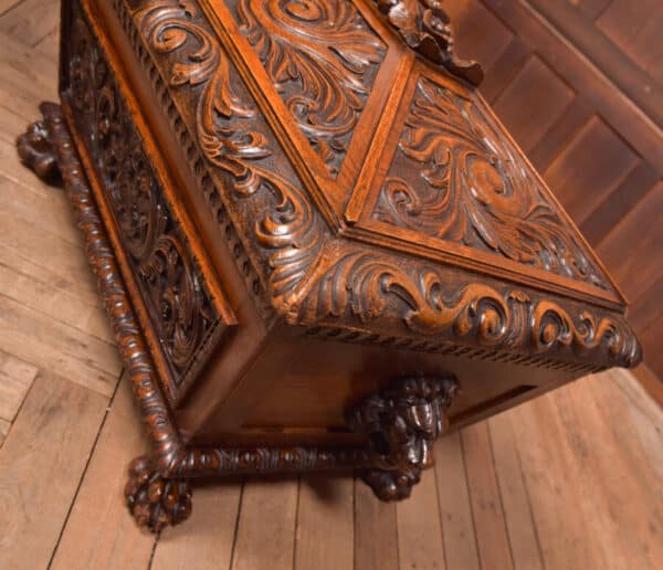 Carved Oak Cellarette SAI2431 - Image 12