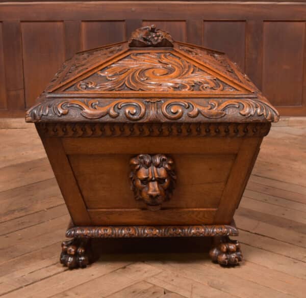 Carved Oak Cellarette SAI2431 - Image 9